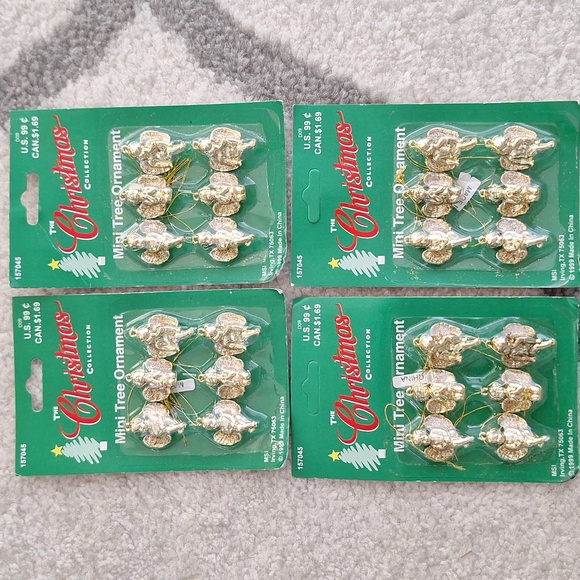 NEW 4 x Vintage 'The Christmas Collection' Mini Tree Ornament Set - Picture 1 of 3